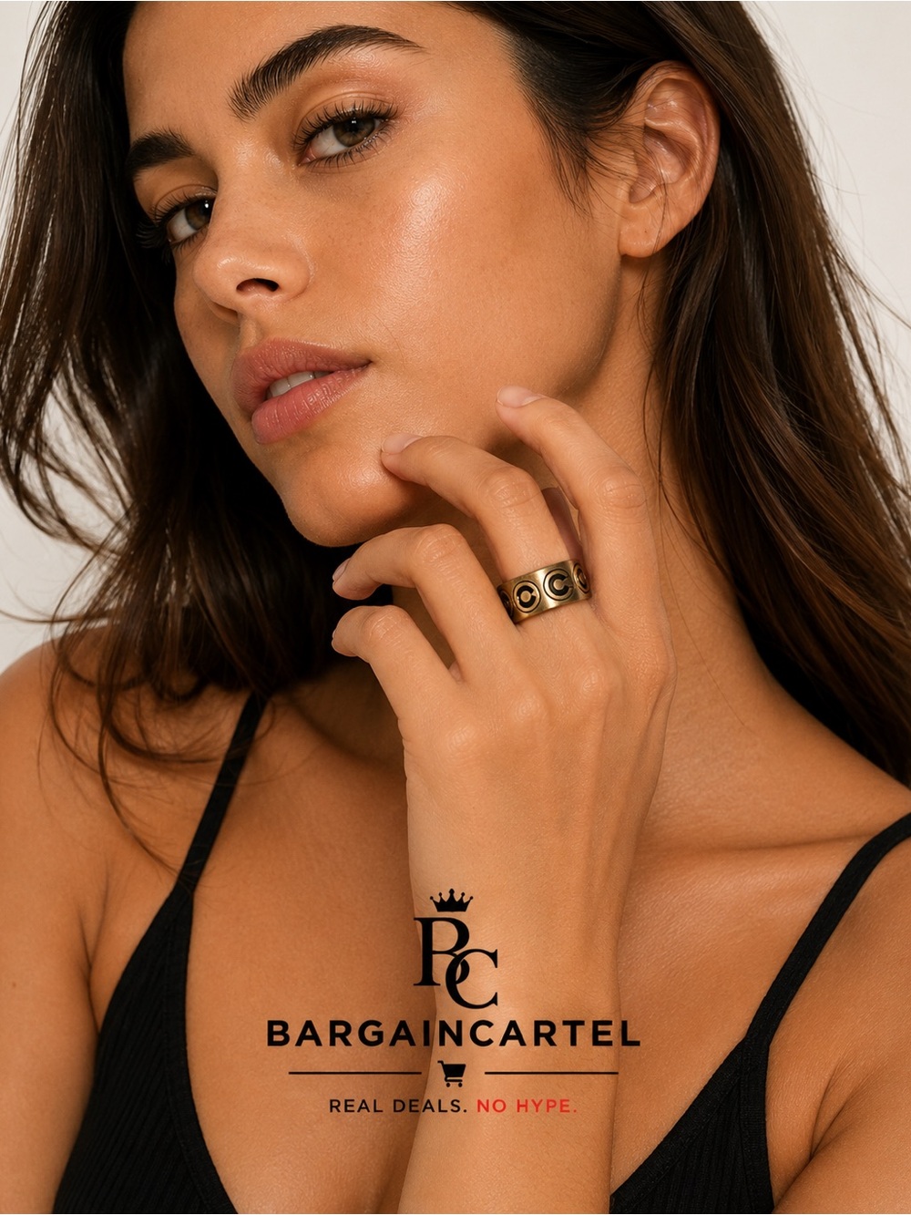 AUTHENTICATED CHANEL Vintage Coco Ring